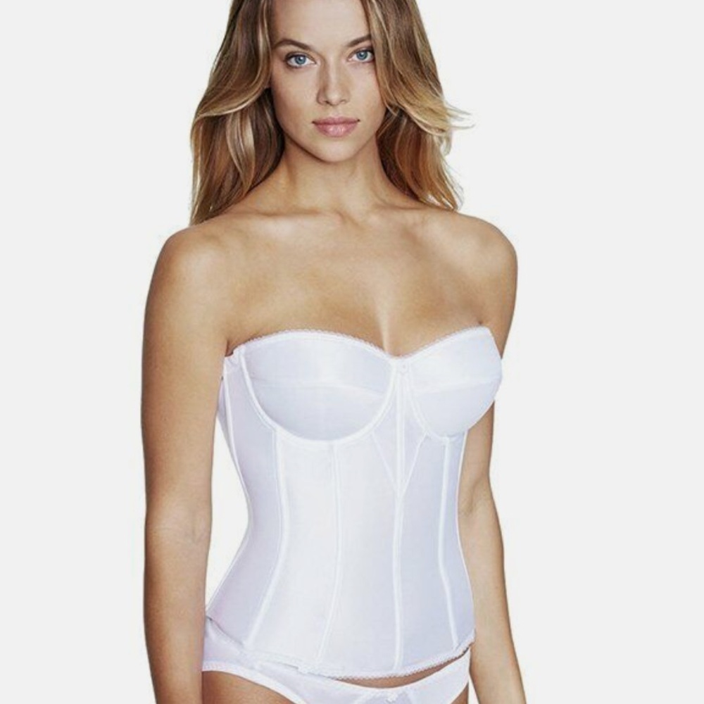 Dominique | Womens Strapless Corset Bra with Boning  - Size 42B